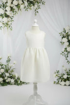 Baby Girls Ivory Pleated Dress 6 - 12 Months | 12 - 18 Months | Flower Girl Wedding | Christening Dress - Babydoll Princess