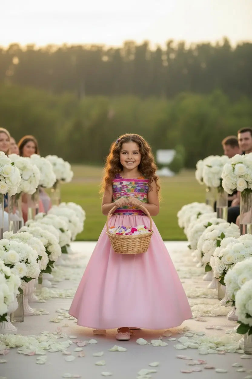 Gio's Collection Girls Princess Party & Flower Girl Dress - Babydoll Princess