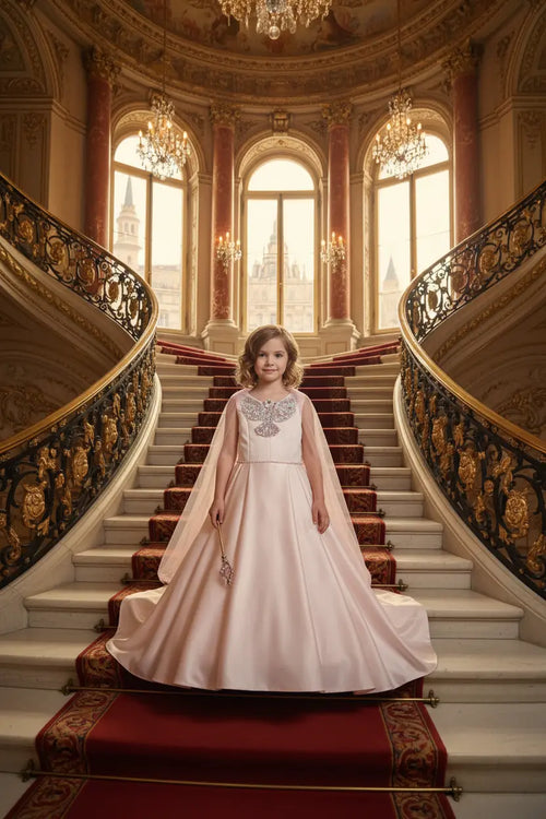 Girl on palace staircase