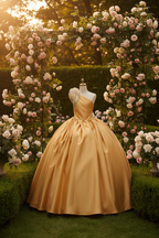 Gold Birthday Princess Dress - Garden Setting